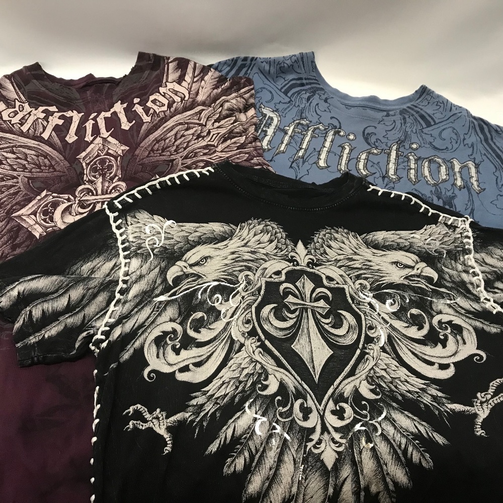 Set of three Men's Affliction T-Shirts